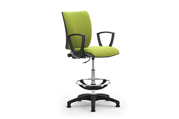 Swivel stool with armrests and footrest for laboratory and industry Sprint