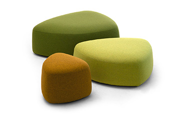 Pouf ottomans for modern open space hall and salon gogo