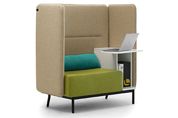 Sofa lounge alcove with writing tablet for retail furniture and salon Around Box