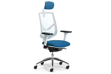 Modern white or grey frame  office seating with headrest Active W RE