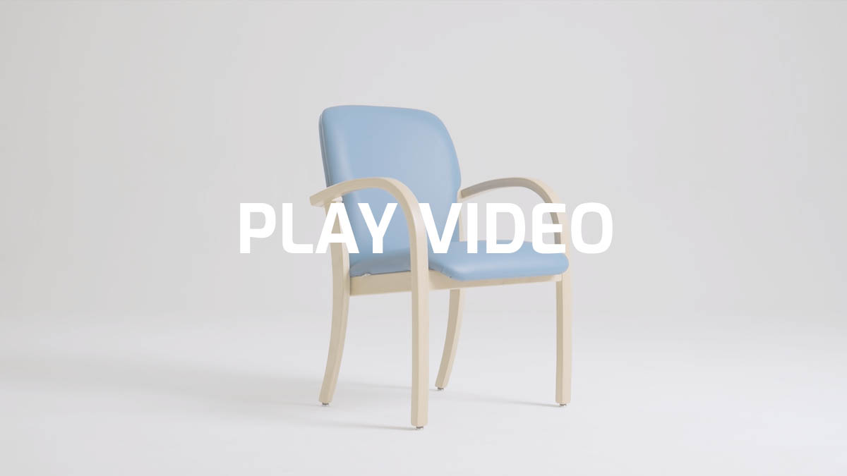 Wooden armchair with easy to clean anti-microbial pads for dinning room | Kali by Leyform