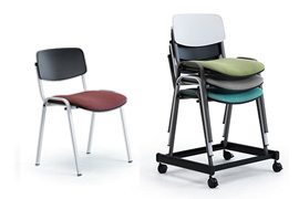 Coloured ISO stacking chair for conferences, training and multi-purpose training rooms Sally