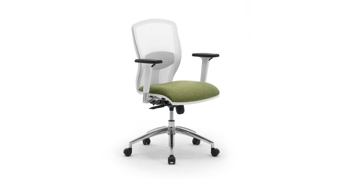 white arm desk chair