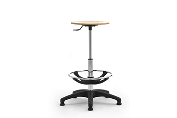 Wooden stools with footrest for standing work in industry and laboratories Saloon