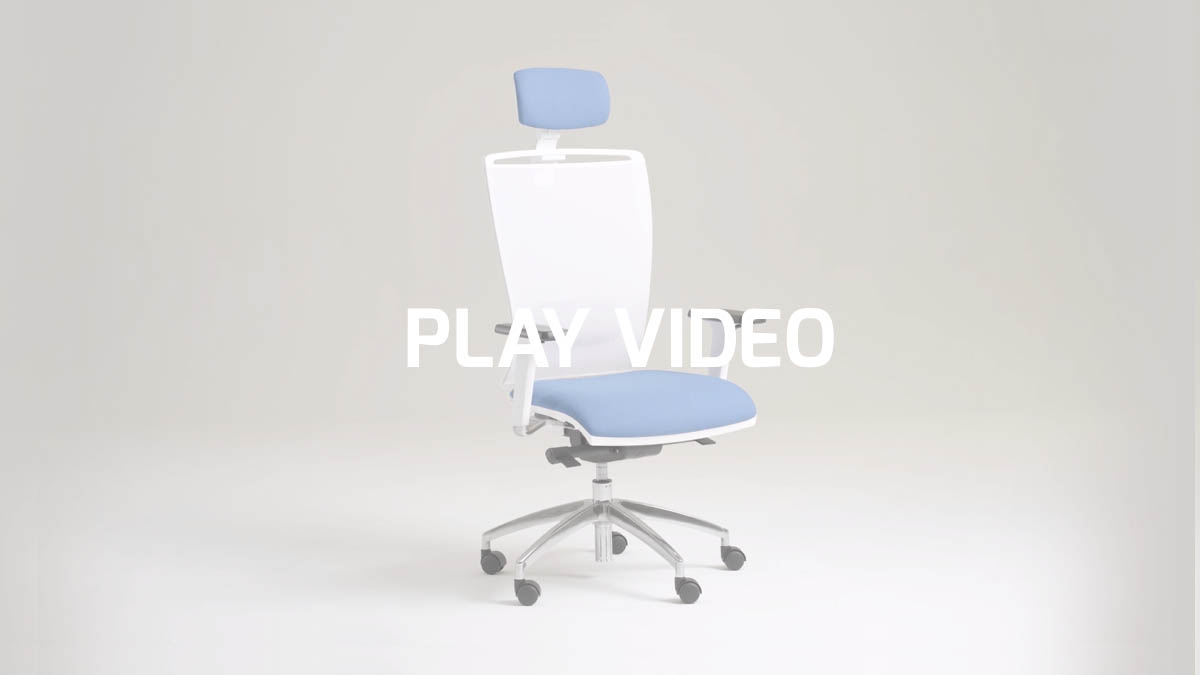 Ergonomic office chair with white mesh and headrest | Cometa White by Leyform