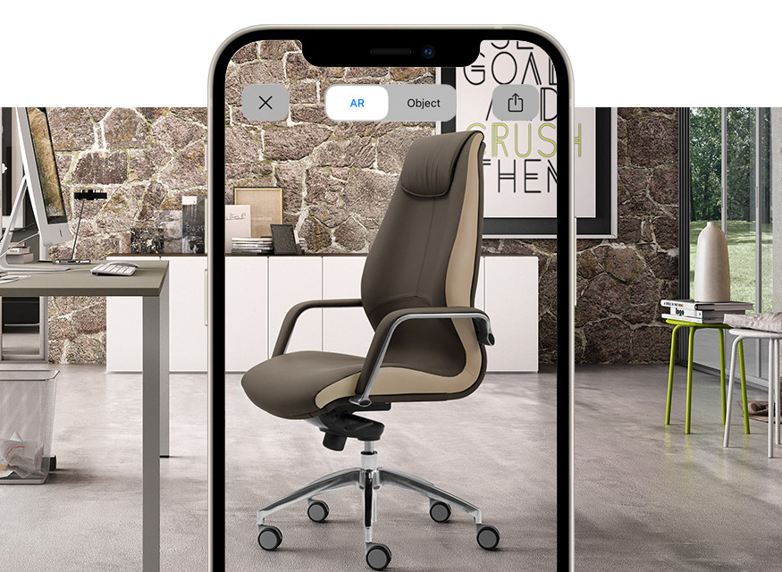 high-end office armchair for executive offices with augmented reality Wave