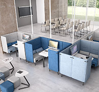 office pods sofas, acustic islands