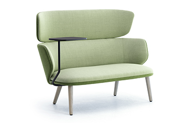 Colourful lounge chair with high back and wooden legs Alise' 4g