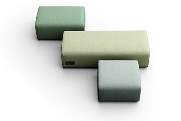 Pouffe plus size for colourful lounges open-space in modern executive offices Noa'