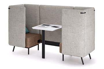 Modern alcove office-pod with minimal design and peninsula table Around Lab LT