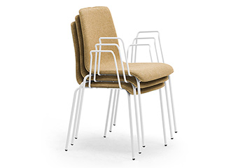 Stacking design armchairs for company, school and self-service canteen Zerosedici 4g