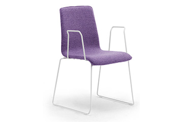 Design armchairs with sled base for company, school and self-service canteen Zerosedici sled base