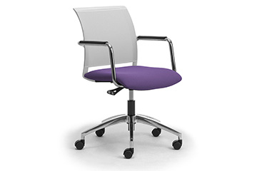 Task office chair with chromed armrests and padded seat Cometa
