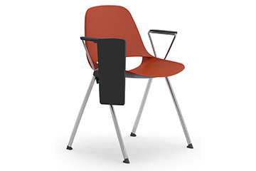 Conference monocoque plastic chairs with writing tablet for hotel contract furniture Cosmo