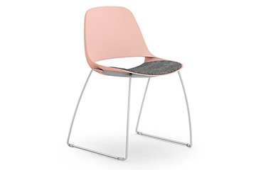 Modern plastic monocoque chairs with sled base for nursing, rest home and medical centers CVosmo sled base