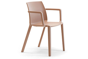 Stackable plastic outdoor chairs with arms Greta