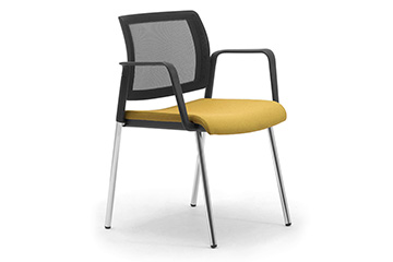 Stackable waiting chairs with mesh backrest Wiki Re 4g