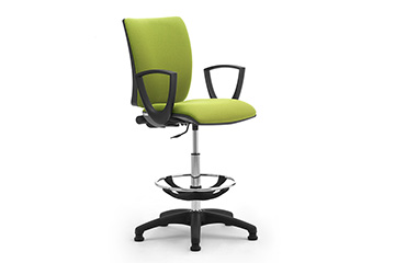 Swivel stool with armrests and footrest for laboratory and industry Sprint