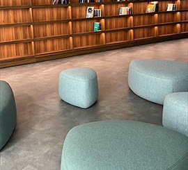 Pouf for open-space in library furniture