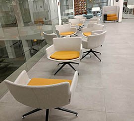 Lounge armchair with minimalist design for waiting rooms, meetings and events