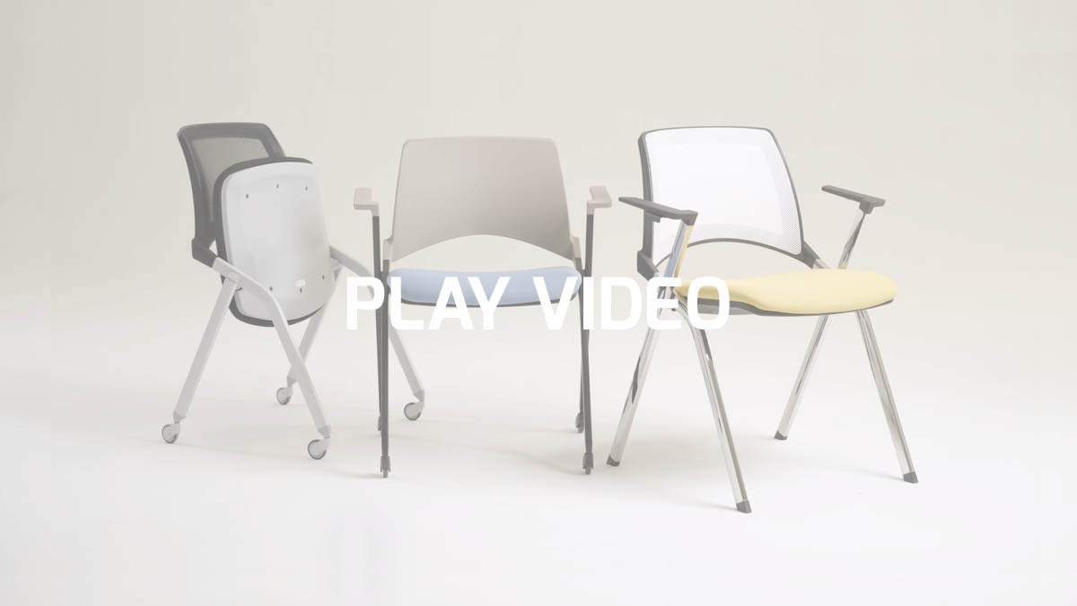 Stacking and nesting chairs with tip-up writing tablet | Key-OK by Leyform
