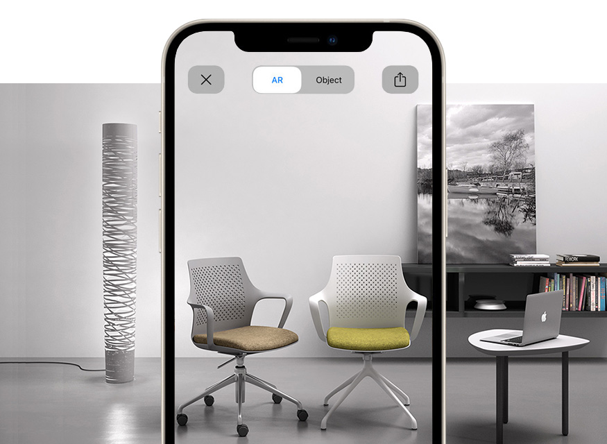 armchairs for conference table and meeting area with augmented reality IPA